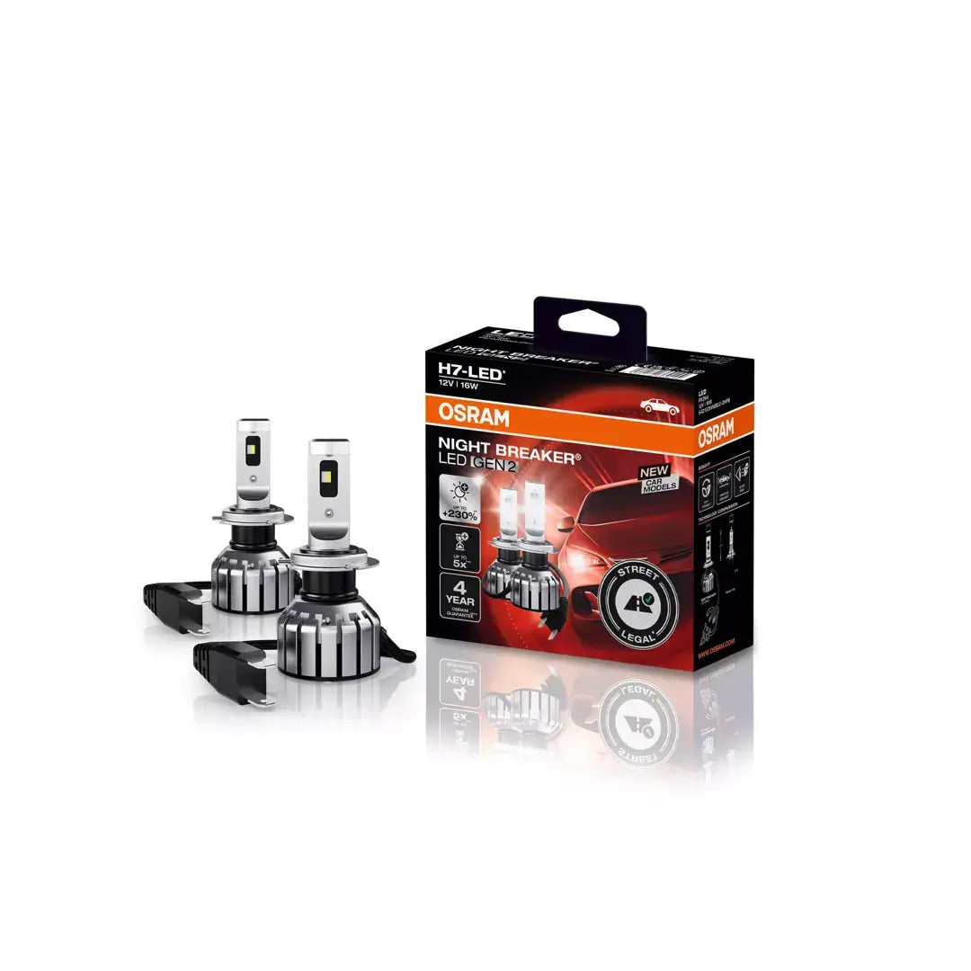 Osram NIGHT BREAKER® LED H7 LED conversion kit for halogen headlights - Street legal - 64210DWNBG2-2HFB